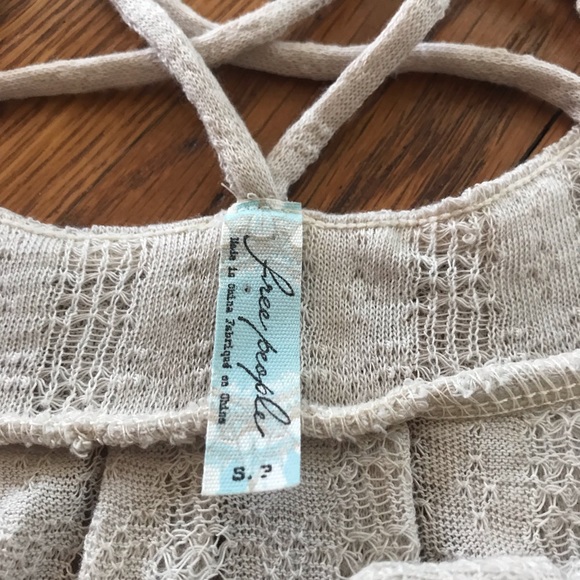 FREE PEOPLE NWT beige babydoll ballet top - Picture 7 of 8